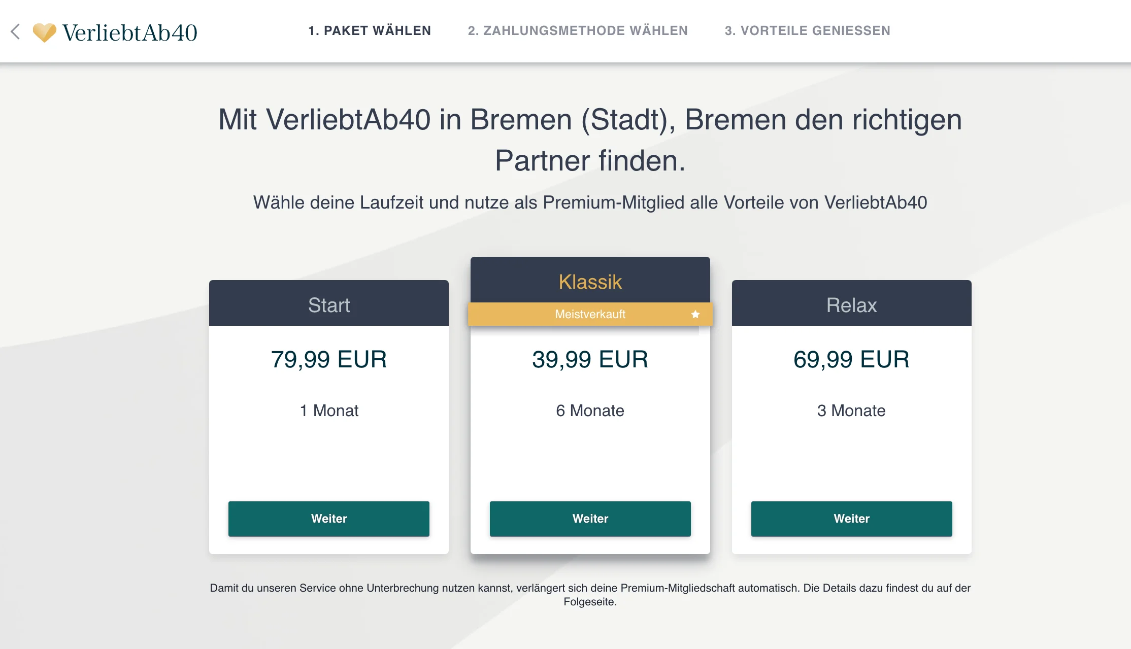 VerliebtAb40 Kosten